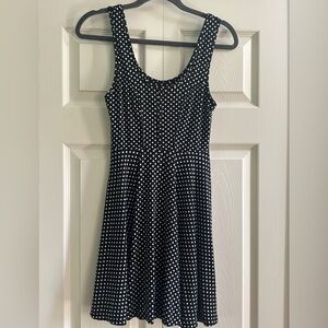 Free People Dress Size XS Black White Polka Dot Sleeveless Scoop Neck